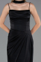 Long Black Satin Evening Gown ABU6367
