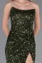 Long Olive Drab Scaly Prom Gown ABU6218