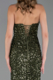 Long Olive Drab Scaly Prom Gown ABU6218
