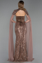 Long Brown Beaded Mermaid Evening Gown ABU6315