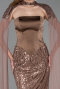 Long Brown Beaded Mermaid Evening Gown ABU6315