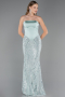 Long Mint Beaded Mermaid Evening Gown ABU6315