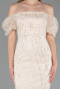 Midi Beige Beaded Cocktail Dress ABK2667