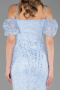 Midi Light Blue Beaded Cocktail Dress ABK2667