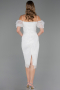 Midi White Beaded Cocktail Dress ABK2667