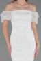 Midi White Beaded Cocktail Dress ABK2667