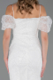 Midi White Beaded Cocktail Dress ABK2667