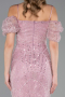 Midi Powder Color Beaded Cocktail Dress ABK2667
