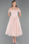 Midi Powder Color Cocktail Dress ABK2665