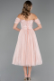 Midi Powder Color Cocktail Dress ABK2665