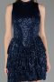 Short Navy Blue Scaly Party Dress ABK2671
