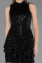 Short Black Scaly Party Dress ABK2671
