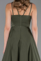 Long Olive Drab Satin Prom Gown ABU5146
