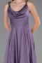 Long Lavender Satin Prom Gown ABU5146