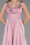 Long Powder Color Satin Prom Gown ABU5146