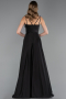 Long Black Satin Prom Gown ABU5146
