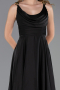 Long Black Satin Prom Gown ABU5146