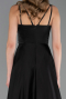Long Black Satin Prom Gown ABU5146