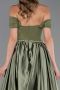 Long Olive Drab Satin Evening Dress ABU5995