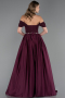 Long Plum Satin Evening Dress ABU5995