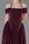 Long Plum Satin Evening Dress ABU5995