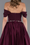 Long Plum Satin Evening Dress ABU5995