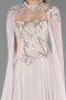 Long Beige Chiffon Evening Dress ABU5931