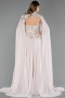 Long Beige Chiffon Evening Dress ABU5931