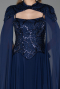 Long Navy Blue Chiffon Evening Dress ABU5931