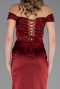 Long Burgundy Satin Evening Dress ABU5976