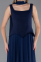 Long Navy Blue Chiffon Prom Gown ABU6369