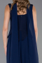 Long Navy Blue Chiffon Prom Gown ABU6369