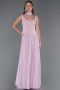Long Powder Color Chiffon Prom Gown ABU6369
