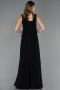 Long Black Chiffon Prom Gown ABU6369
