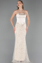 Long Beige Beaded Evening Dress ABU6358