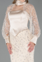 Long Beige Beaded Evening Dress ABU6358
