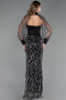 Long Black Beaded Evening Dress ABU6358