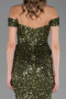 Long Olive Drab Scaly Evening Dress ABU6359