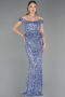 Long Indigo Scaly Evening Dress ABU6359