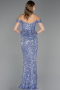 Long Indigo Scaly Evening Dress ABU6359