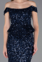 Long Navy Blue Scaly Evening Dress ABU6359