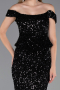 Long Black Scaly Evening Dress ABU6359
