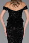 Long Black Scaly Evening Dress ABU6359