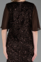 Long Brown Scaly Plus Size Evening Gown ABU6373