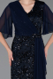 Long Navy Blue Scaly Plus Size Evening Gown ABU6373