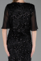 Long Black Scaly Plus Size Evening Gown ABU6373