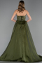 Long Olive Drab Beaded Evening Dress ABU5511