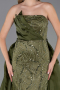 Long Olive Drab Beaded Evening Dress ABU5511
