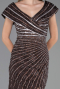 Long Brown Beaded Plus Size Engagement Dress ABU5444