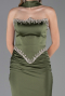 Long Olive Drab Satin Mermaid Evening Gown ABU5644